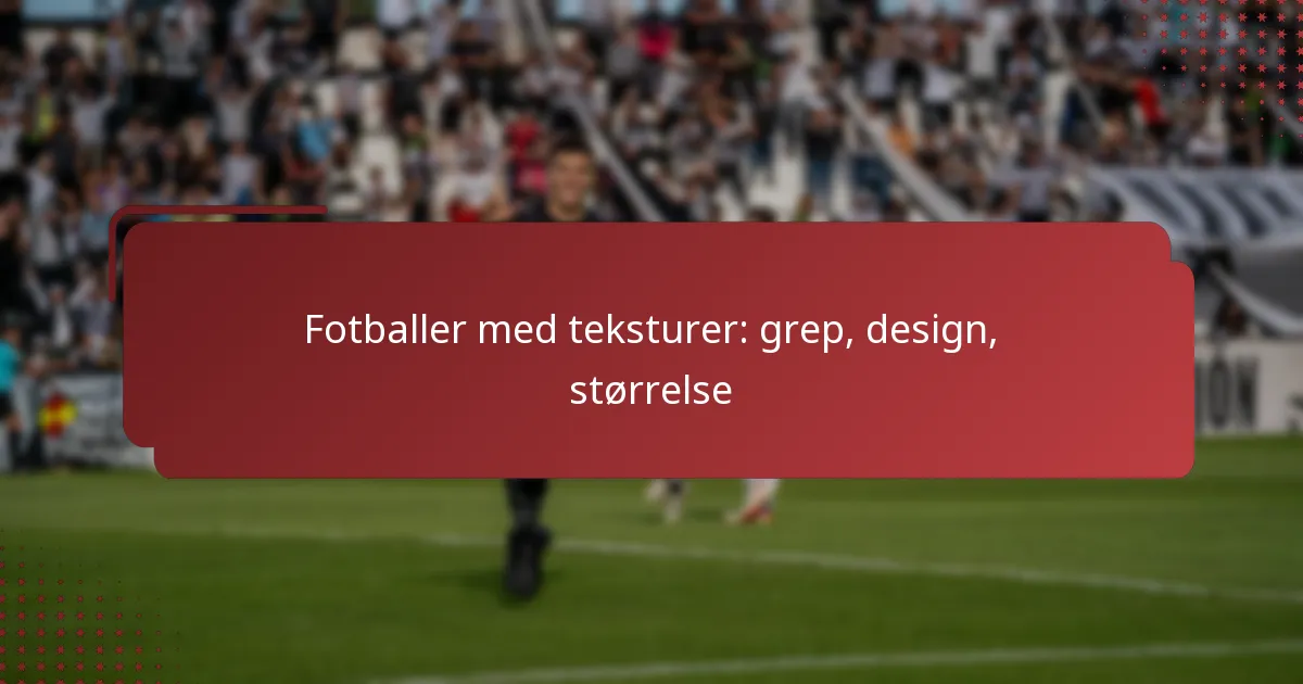 Fotballer med teksturer: grep, design, størrelse