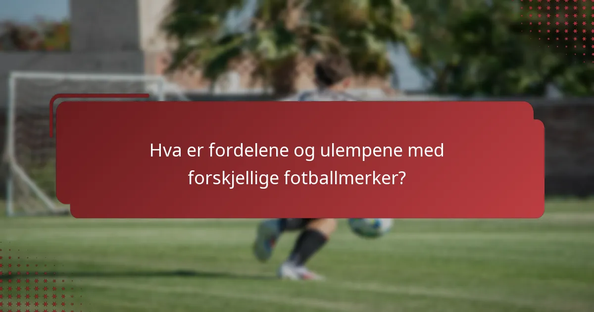 Hva er fordelene og ulempene med forskjellige fotballmerker?