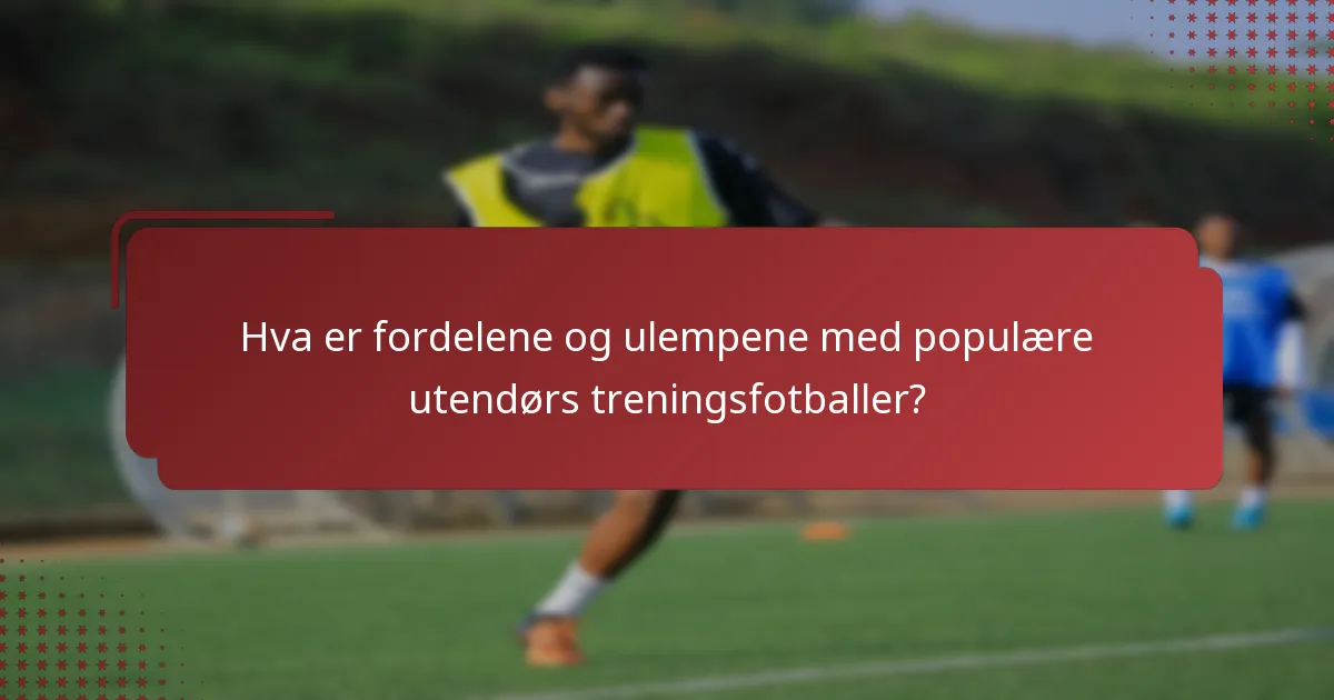 Hva er fordelene og ulempene med populære utendørs treningsfotballer?