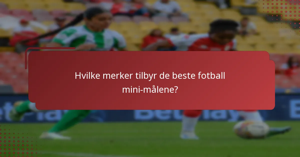 Hvilke merker tilbyr de beste fotball mini-målene?