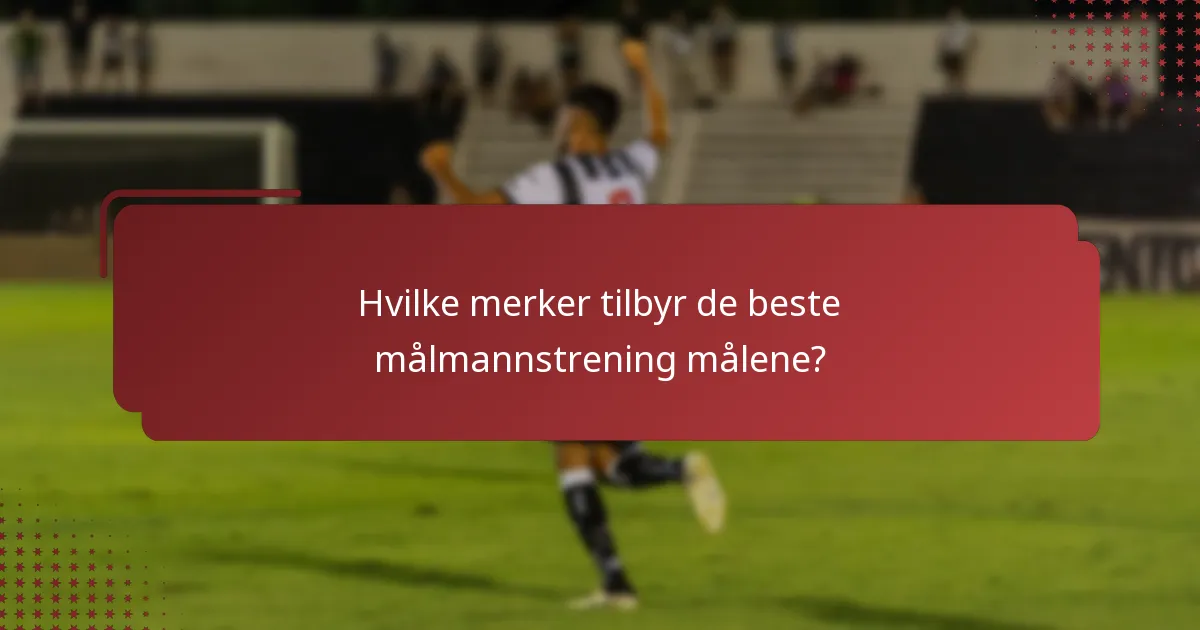 Hvilke merker tilbyr de beste målmannstrening målene?
