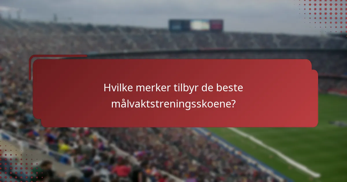 Hvilke merker tilbyr de beste målvaktstreningsskoene?
