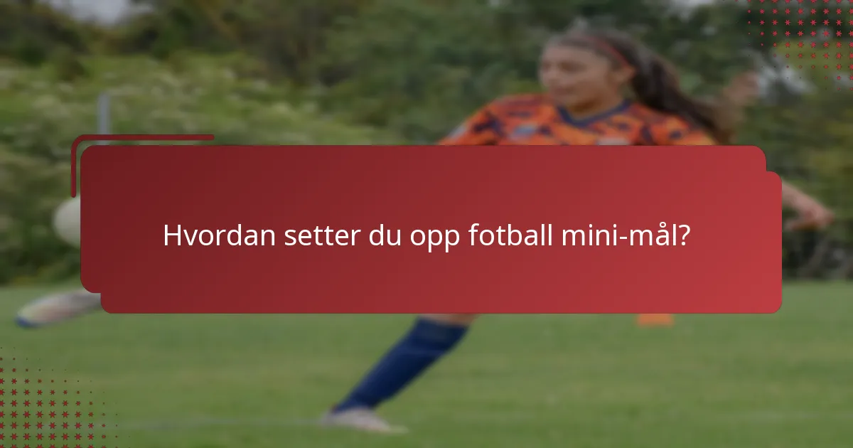 Hvordan setter du opp fotball mini-mål?